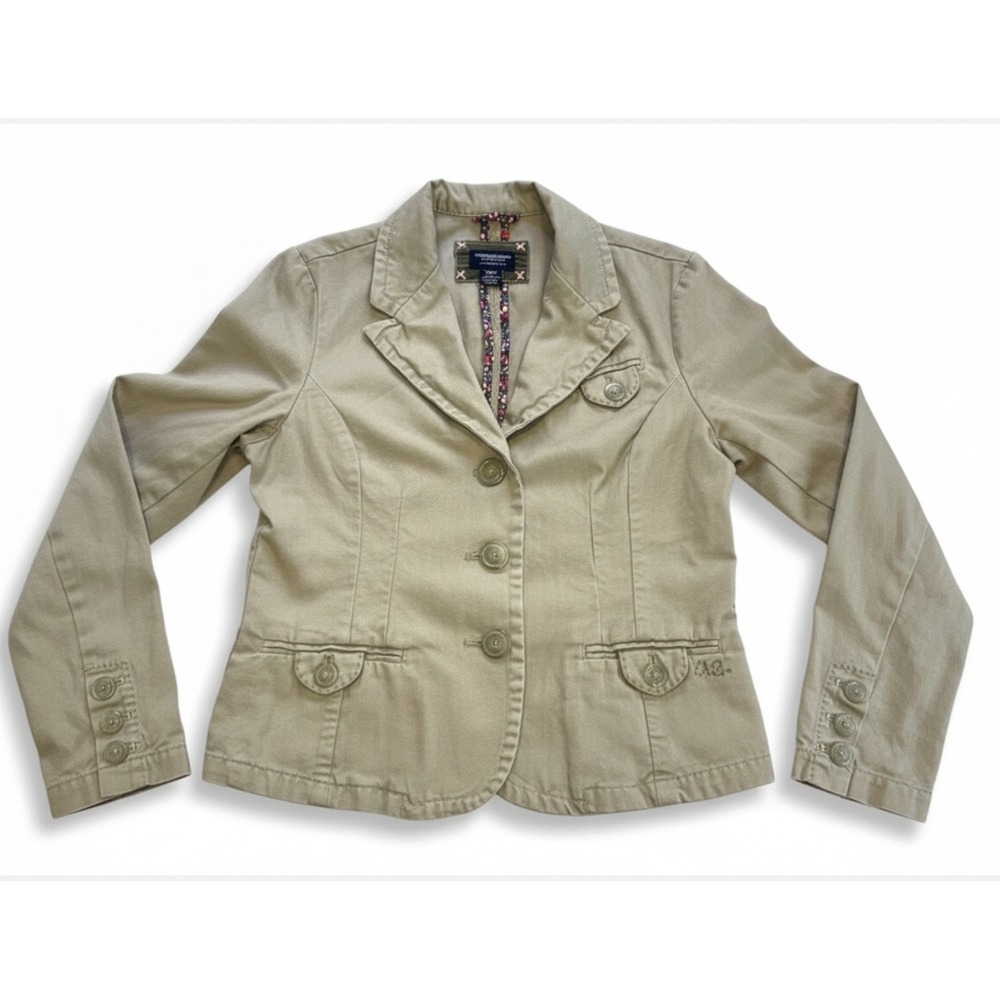 American Eagle Womens Olive Green Blazer Jacket Utility Workwear Boho Size M